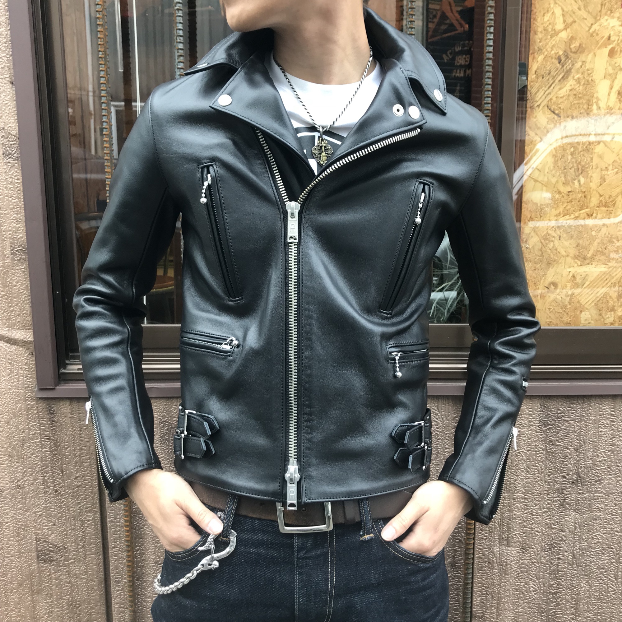 50%OFF 243-17 666 LEATHER ライダース32 WEAR/トリプルシックス ...