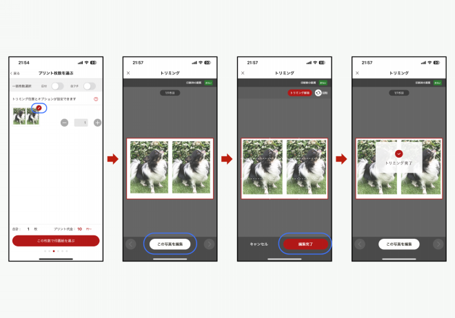 写真プリントのハーフサイズアレンジで
