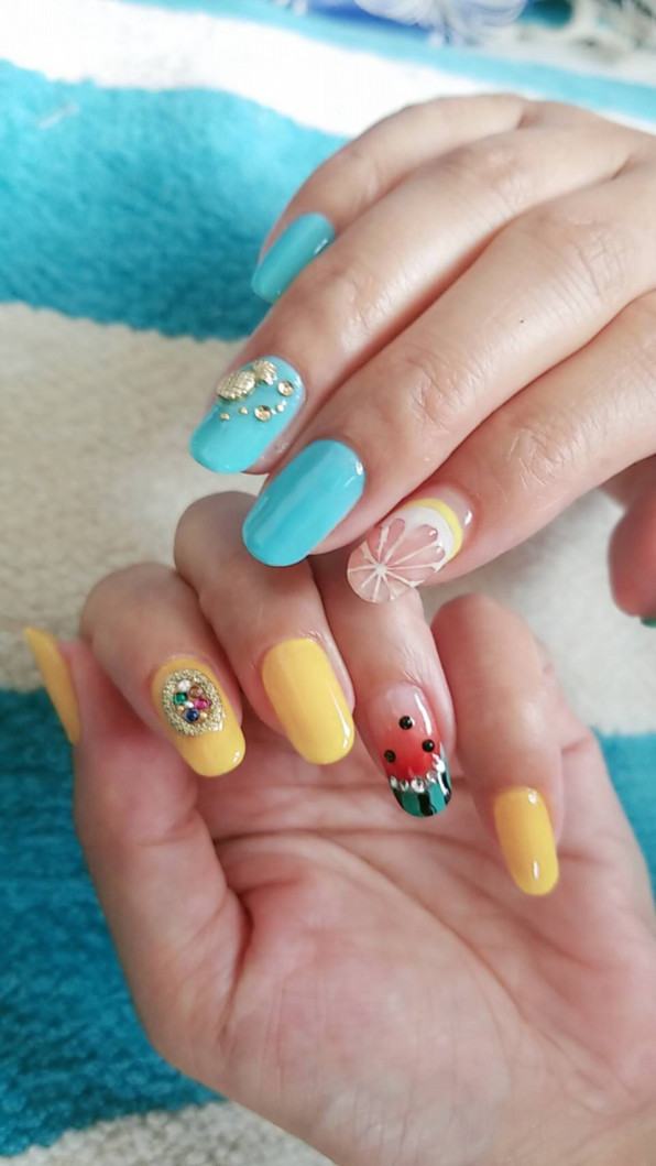 フルーツ夏ネイル Beau Bleu Nail Salon