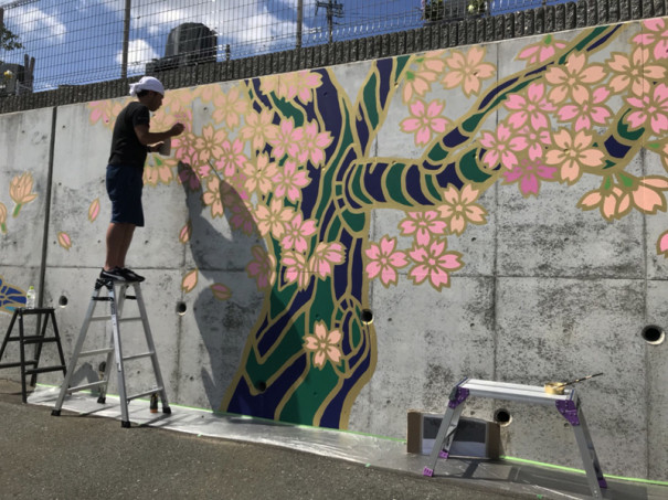 静岡 浜松 福応寺50mの壁画完成 Takahiro Watanabe Web Site