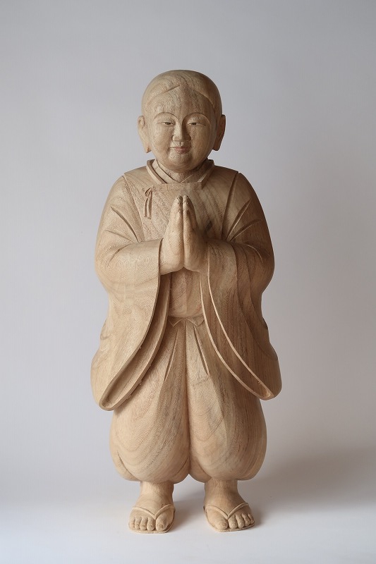 親鸞聖人、童子像の木彫刻 | 木彫りの里上丹生 森彫刻所