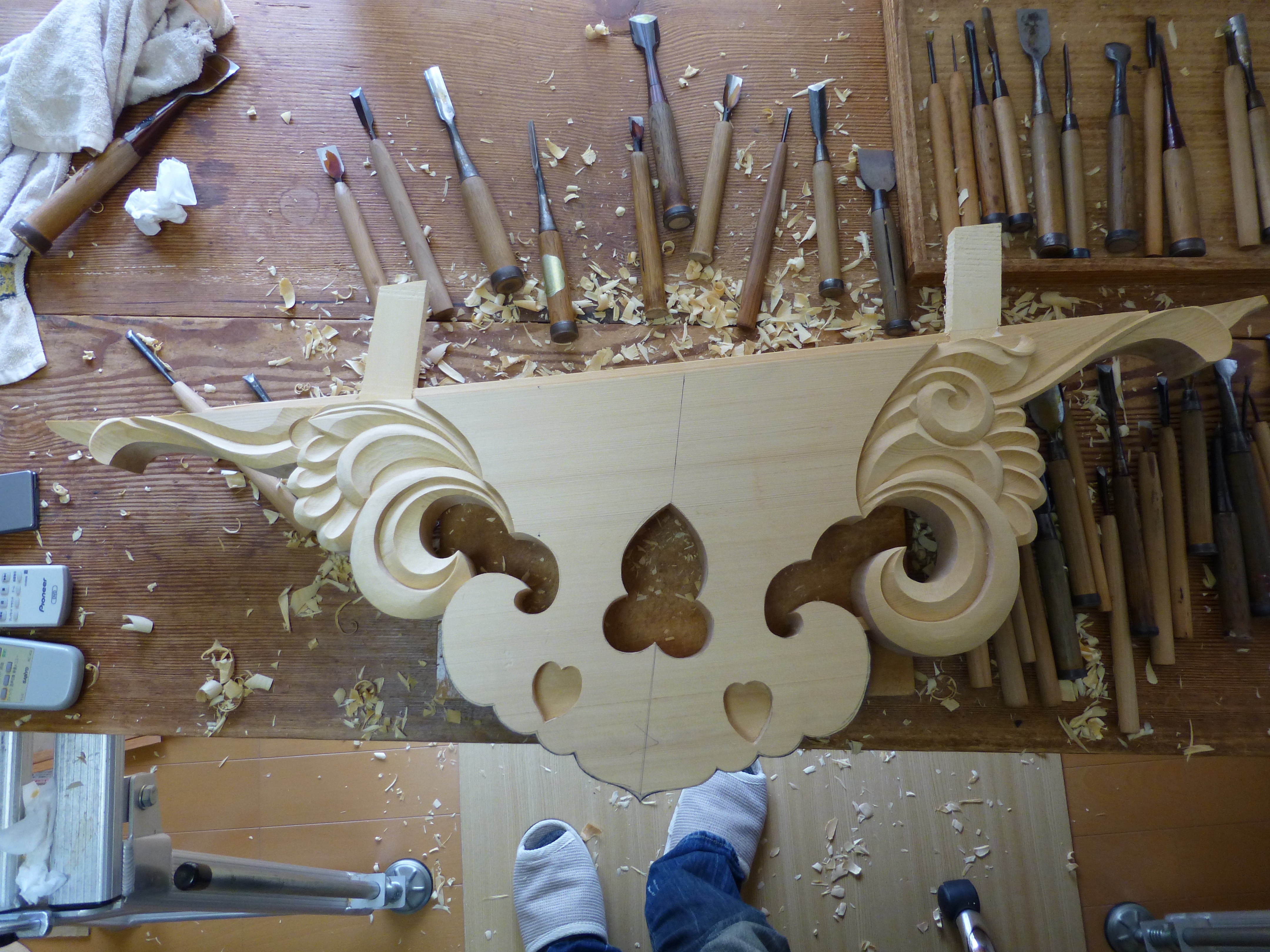 持ち送り】長さ46cm 社寺仏閣、山車、屋台、神殿、だんぢり彫刻 ここちよい 