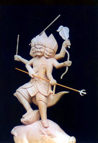 毘沙門天、摩利支天 | 木彫りの里上丹生 森彫刻所