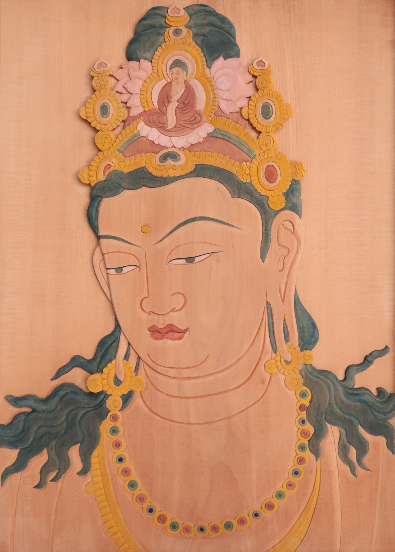 仏教美術】木彫、観音菩薩の額（法隆寺金堂壁画） | 木彫りの里上丹生 