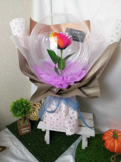 体験コース バルーンフラワー 花束ラッピング方法 Orignal Soap Flower Binu Hana