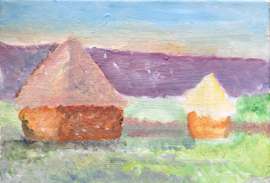 モネ 模写 積みわら 白い霜 夜明け Today S Makiart