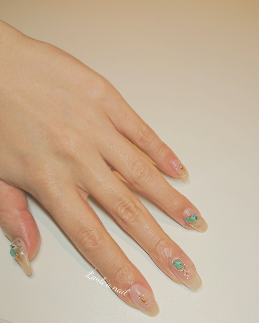 爽やかターコイズネイル パラジェル登録店 Laule A Nail 若葉駅前徒歩7分 爽やかターコイズネイル パラジェル登録店 Laule A Nail 若葉駅前徒歩7分