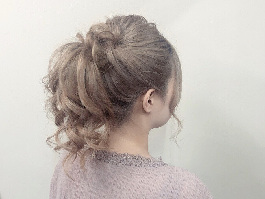 ポニーテール 髪結 レンタル着物 ヘアセットcoco 052 228 2922