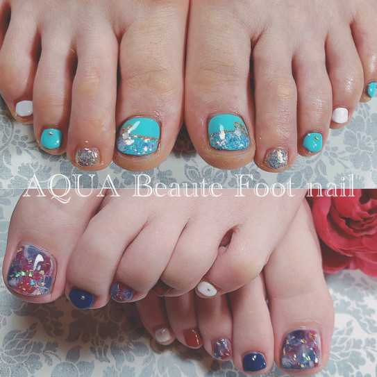 フットネイルデザイン Eyelash 脱毛 Nail Salon Aqua Beaute