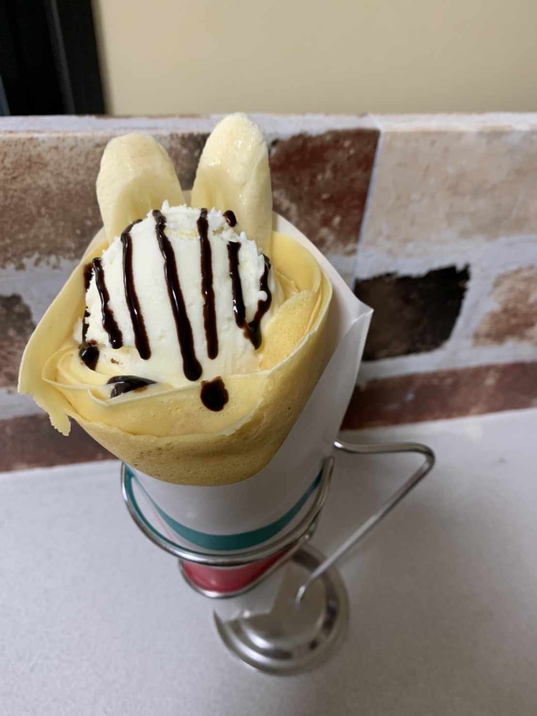 ひよこちゃん バナナチョコアーモンドクレープ （発想に驚き