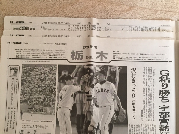 コレクション024 読売新聞 栃木版 くどけんの新聞放浪記