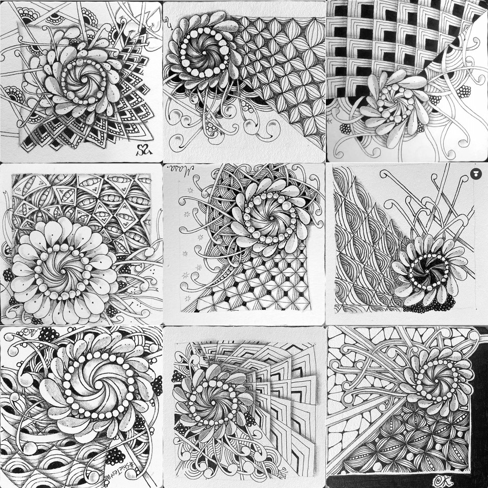 テスト配信のモザイク 成冨史絵のゼンタングル