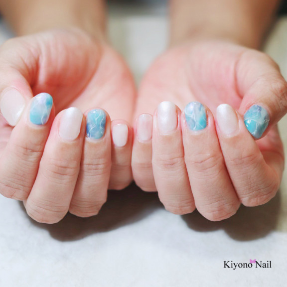 お客様ハンドデザイン ページ2 佐世保市ネイルサロン 爪が傷まず上品なネイルのキヨノネイル