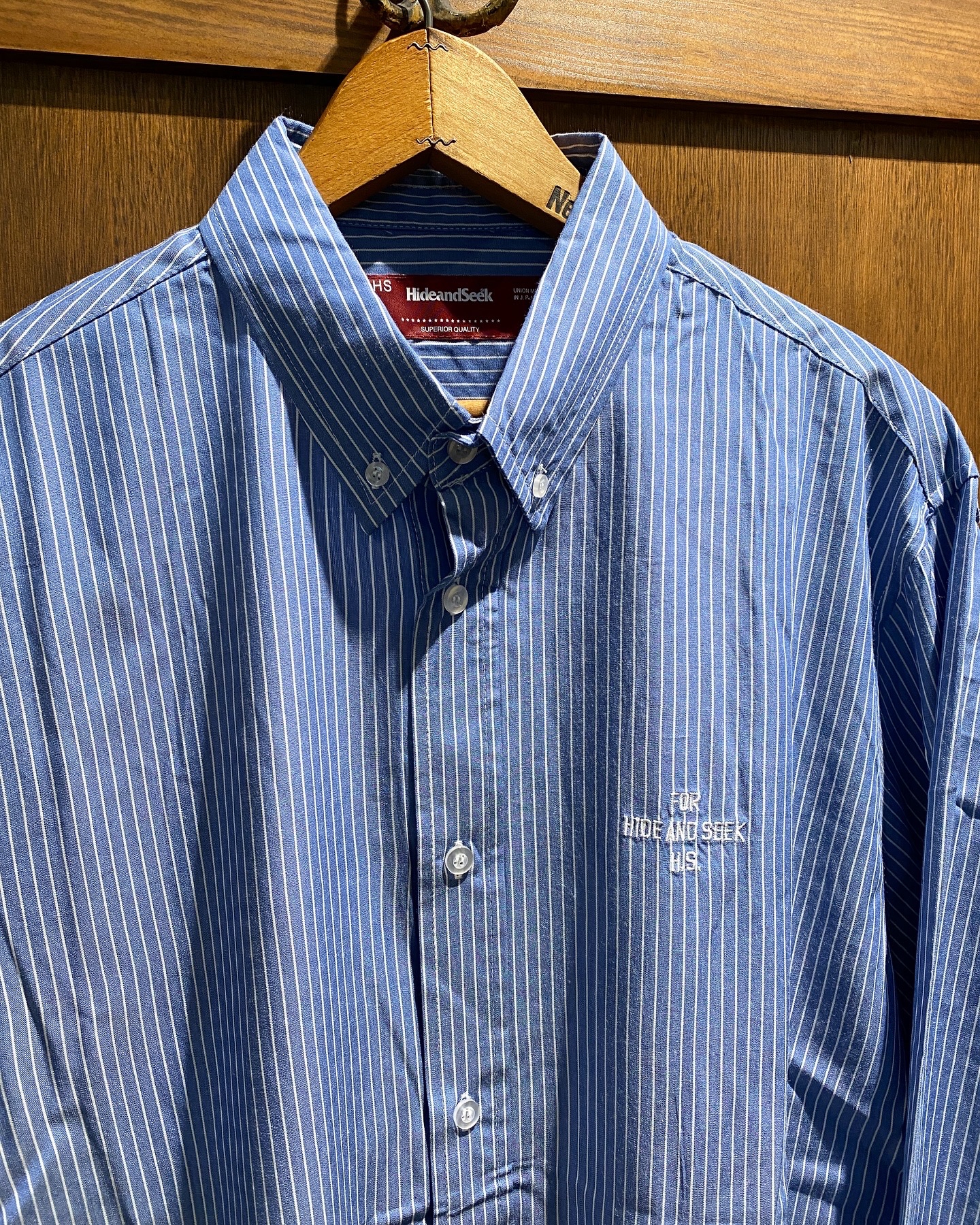 【HIDE AND SEEK】ストライプシャツ/Lサイズ Hide and Seek 「Striped B.D. L/S Shirt」 ボタンダウン