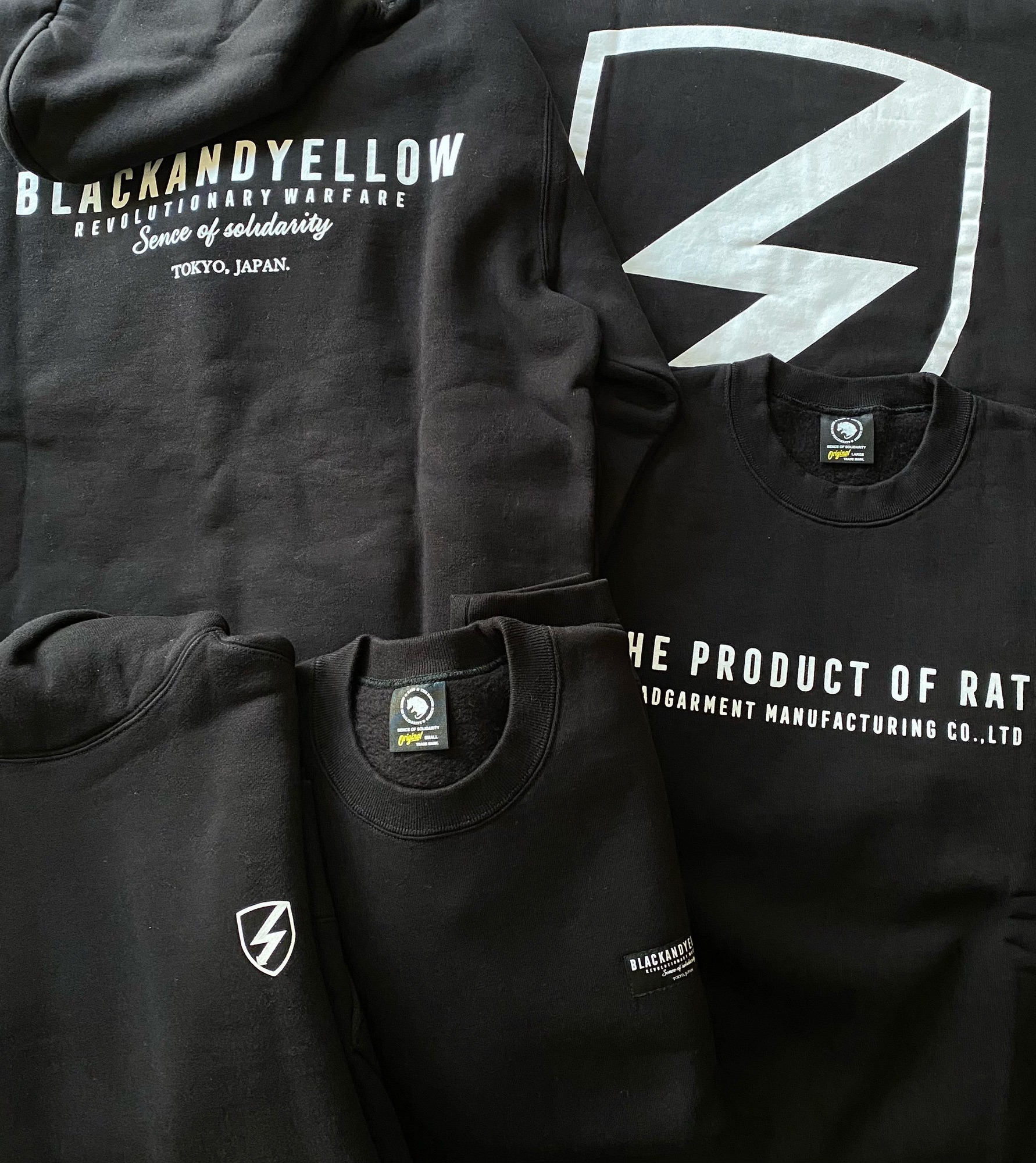RATS TAG CREW NECK SWEAT BOLT ブラック L 