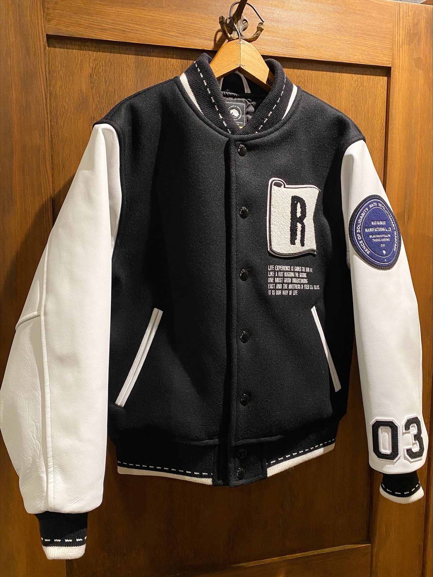 【美品】RATS/ラッツ CARDIGAN PATCH XL ブラック RATS - 【ラスト1点】LETTERD CARDIGAN PATCH (BLACK) / ワッペン