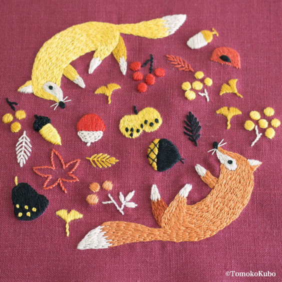 秋分の日は過ぎましたが Tomoko Kubo S Embroidery