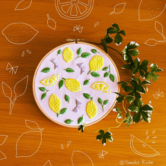 レモンの模様 Tomoko Kubo S Embroidery