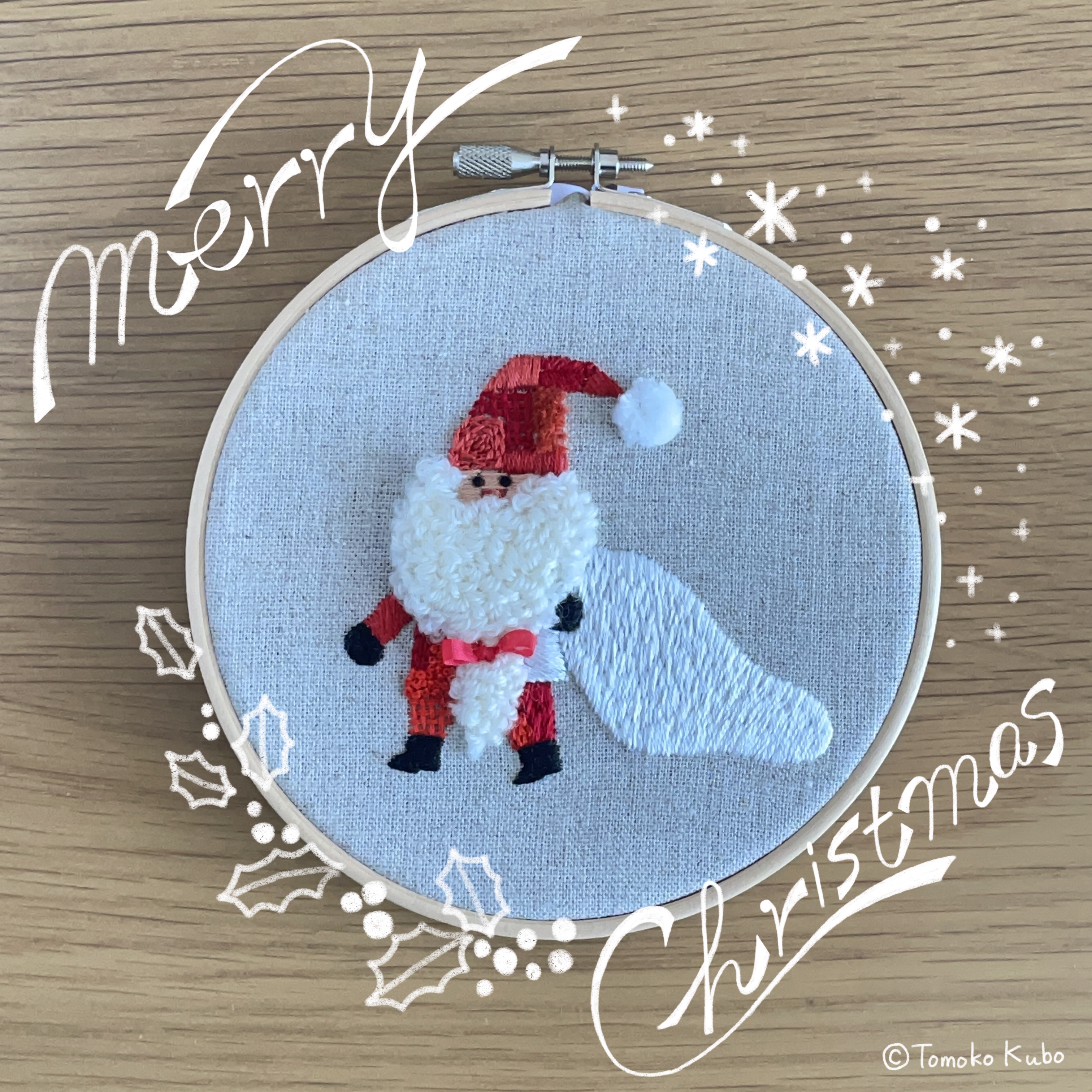 モコモコひげのサンタクロース Tomoko Kubo S Embroidery