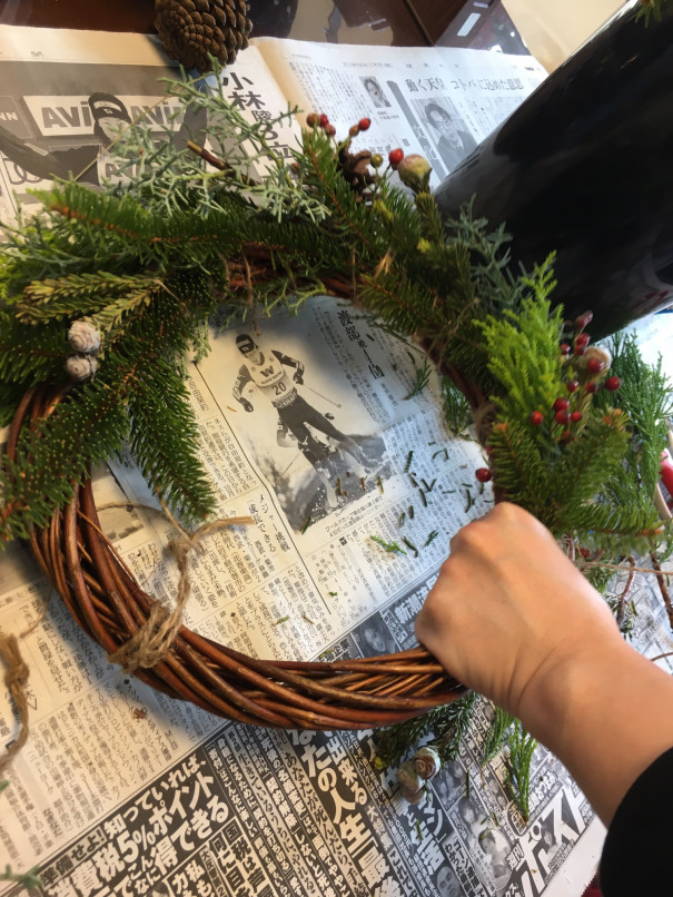 クリスマスリースレッスン アトリエ花あそび