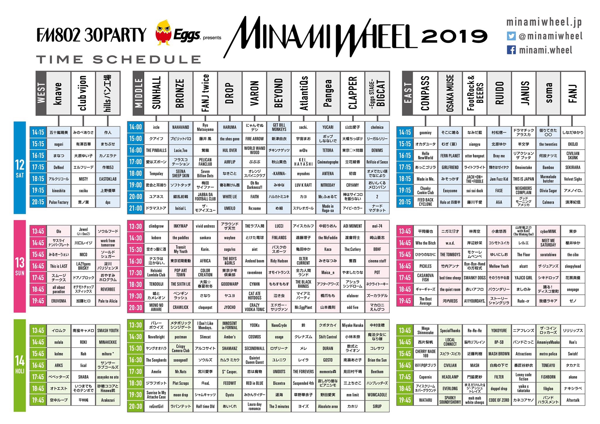 FM802 30PARTY Eggs presents MINAMI WHEEL 2019
