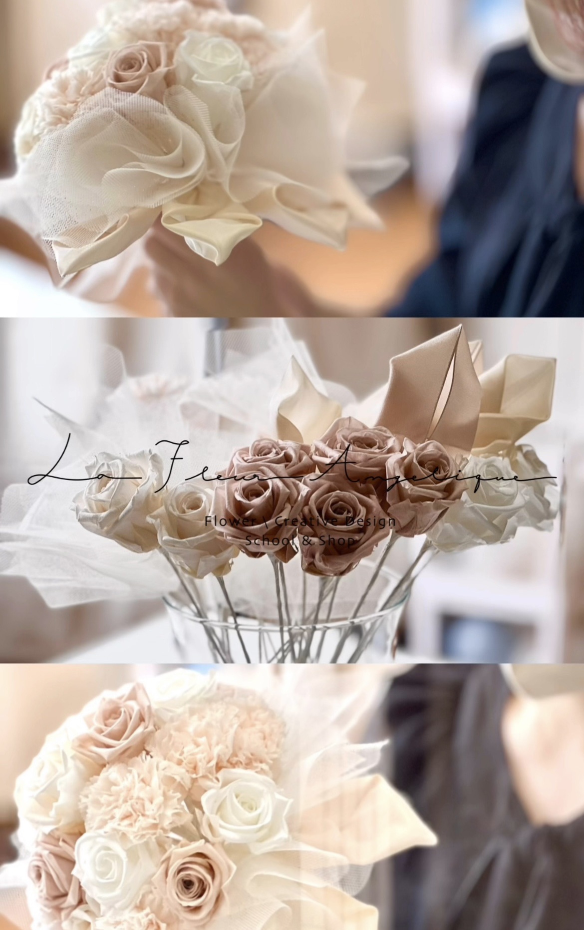 チュールとフランスリボンが可愛いブーケ | La Fleur Angelique