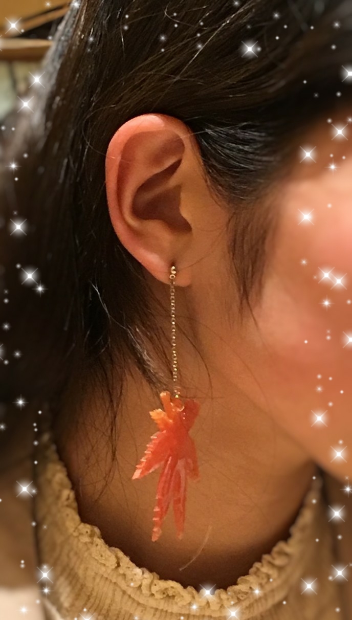 紅葉ピアス オーダー品2点のご紹介 | りりこ Handmade の部屋