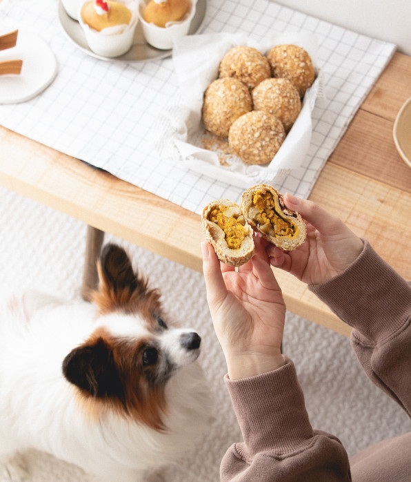 揚げない スパイス不要 わんこのカレーパン風焼きドーナッツ 手作り犬おやつレシピ 犬ごはん先生いちかわあやこ Official Web Site