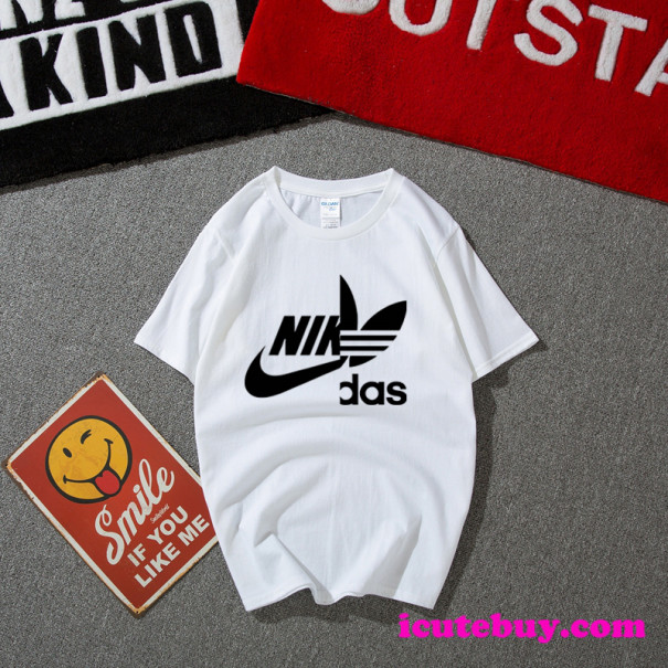 アディダス ナイキ コラボ Tシャツ カジュアル系人気ペアルック 夏の新品 Icutebuy S Ownd