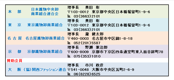 日本織物中央卸商業組合連合会 （織商連）