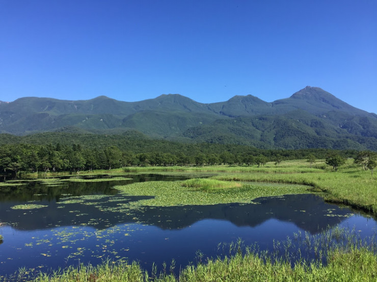 晴天の知床連山