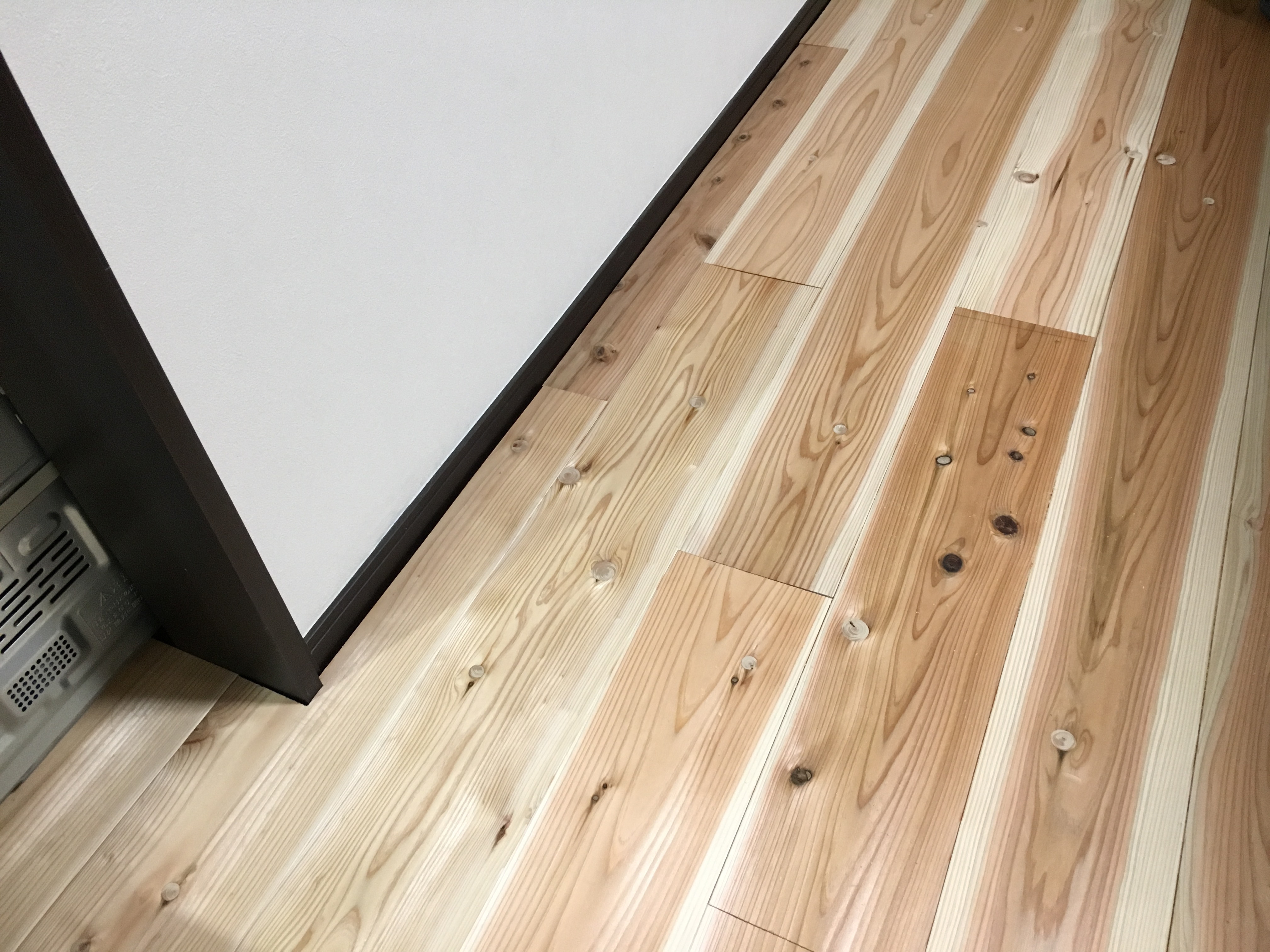 床の間 框付床板 ヤニ松ｘ框コクタン 2730x900x100/9 DIY｜材料、資材