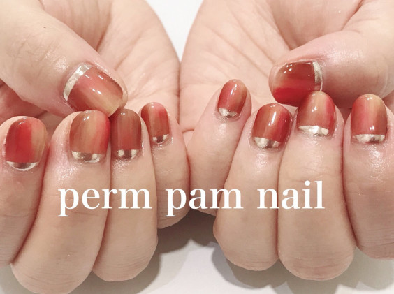 根元ミラーネイル 新横浜ネイルサロン パームパムネイル Permpam Nail