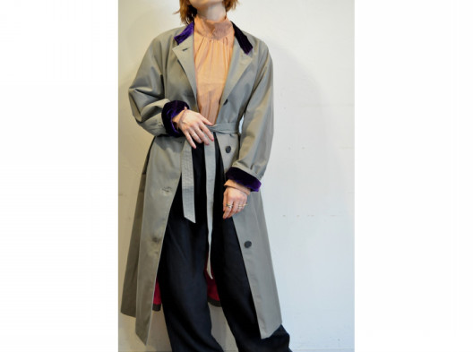 thomas magpie】back velour line coat /【トーマスマグパイ】バック 
