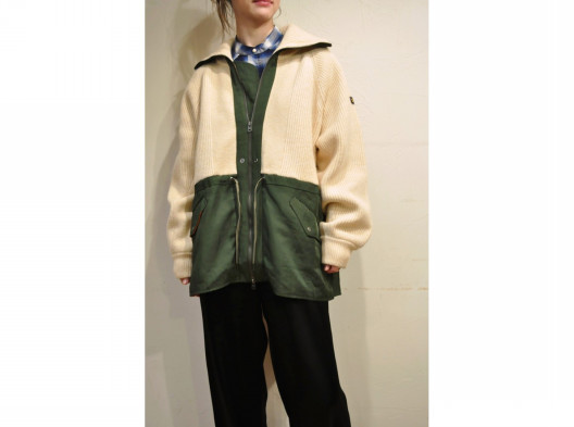 BLANC basque ブランバスク ニット×布帛ARMYブルゾン BLANC basque 