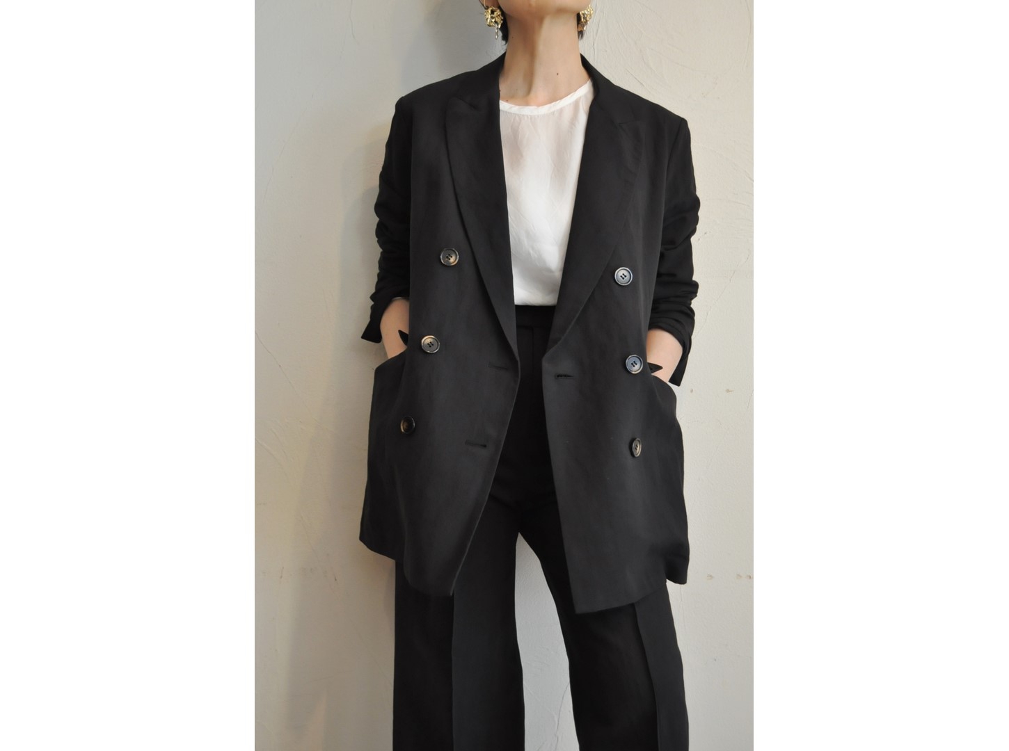 angelina】cotton linen double jacket /【アンジェリーナ】コットン