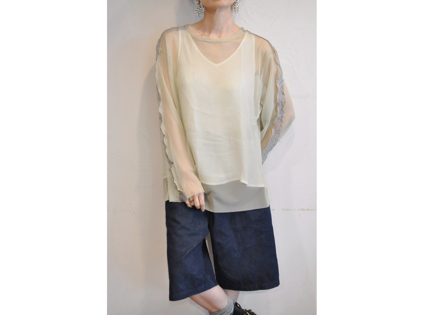 sandglass レースカットソー　リハーズオールreharsall一点もの RehersalL - sandglass レースカットソー リハーズオールreharsall一点