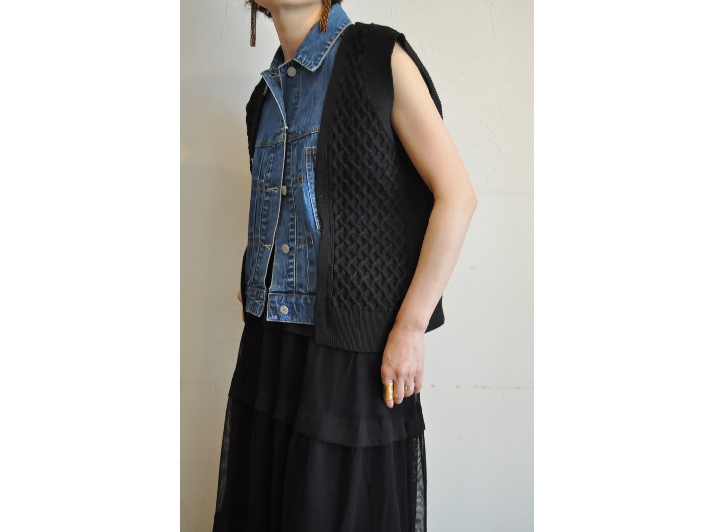 blanc basque】denim knit vest /【ブランバスク】デニムニットベスト