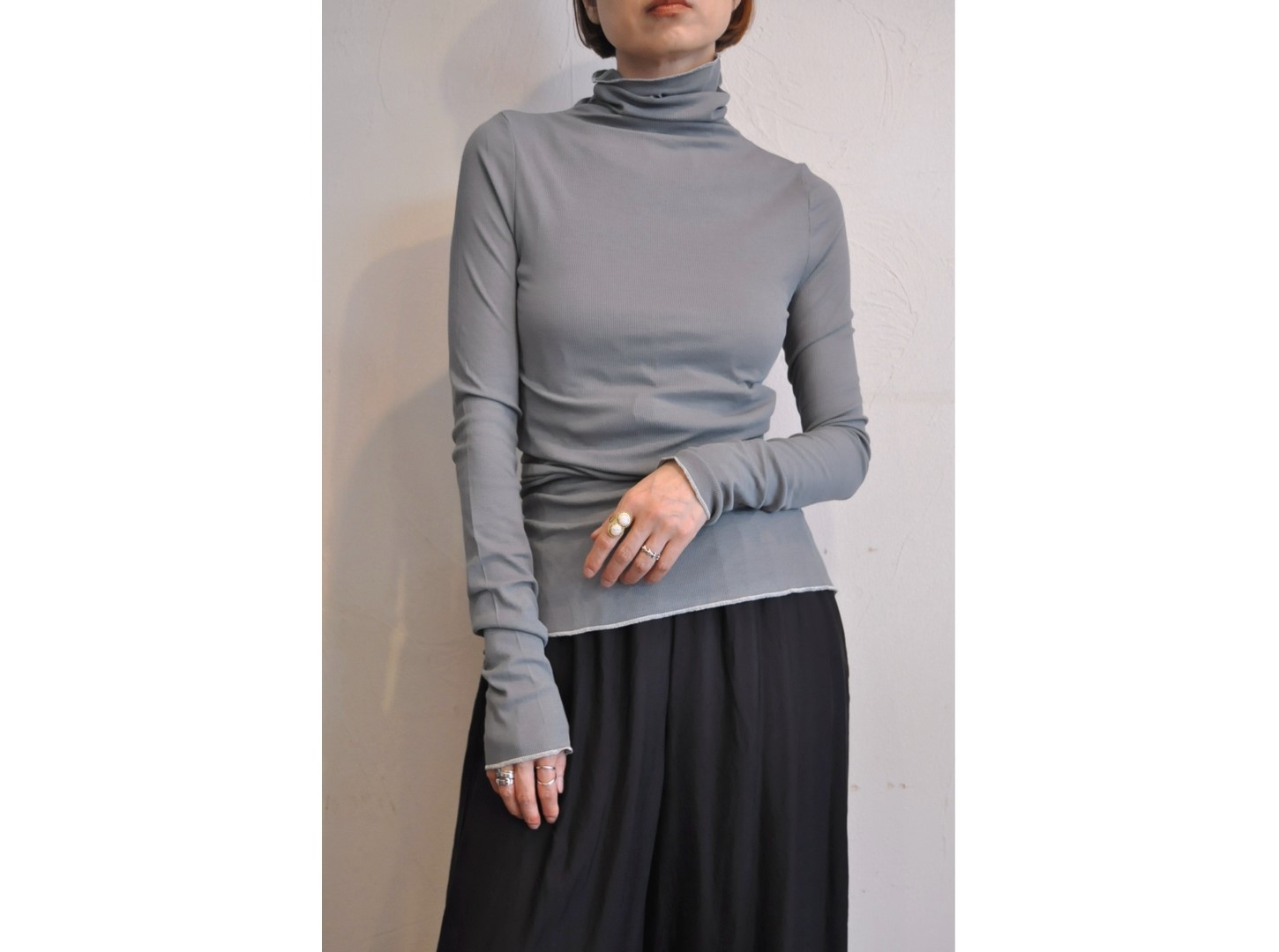 angelina】tereko high neck long sleeve /【アンジェリーナ】テレコ