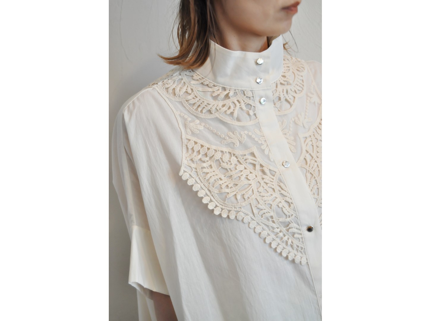 margaux マルゴー drop shoulder lace shirts margaux】drop shoulder lace shirts /【マルゴー】ドロップショルダー
