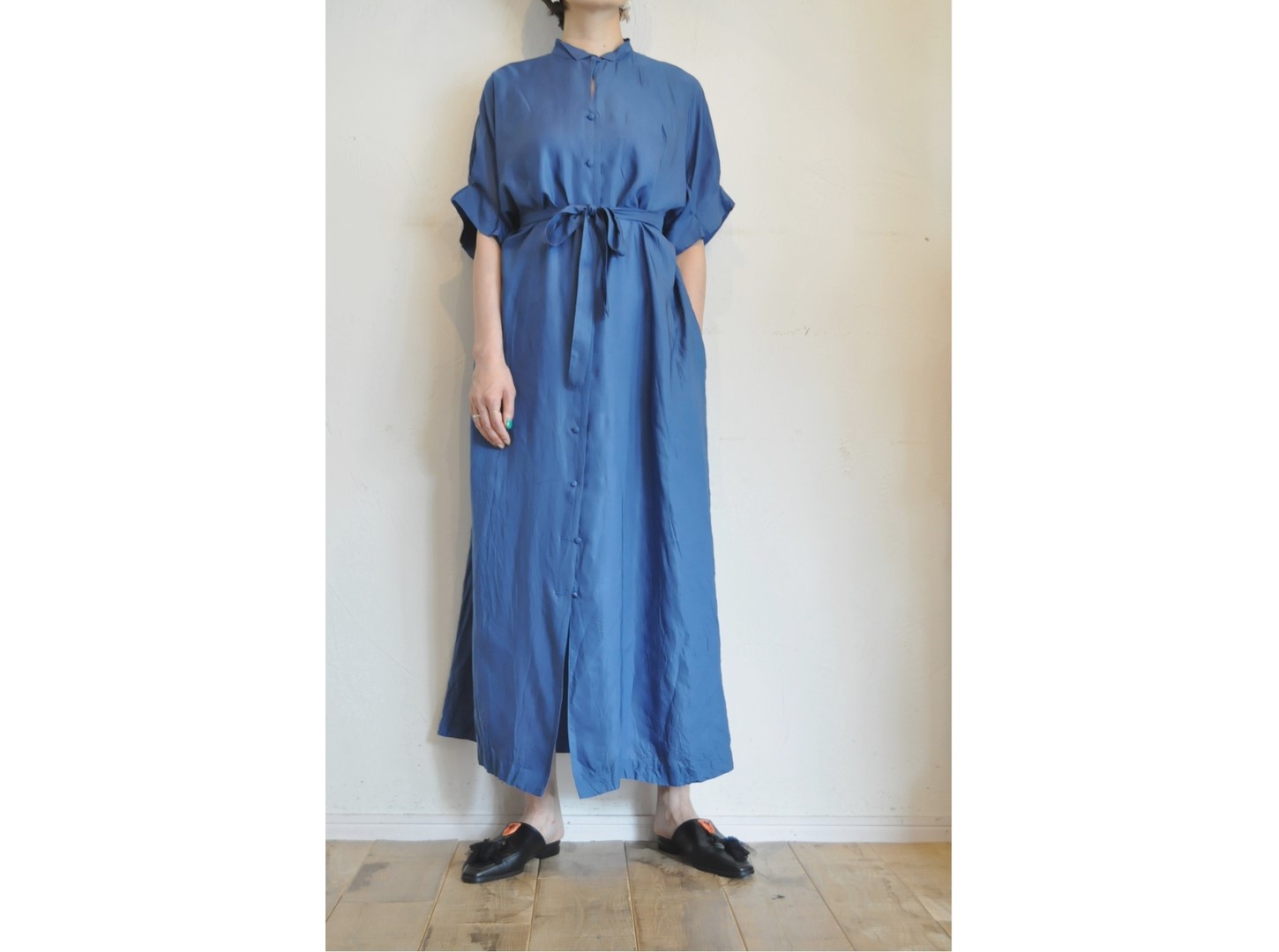 hippiness】cupro tuck sleeve onepiece/【ヒッピネス】キュプラタック