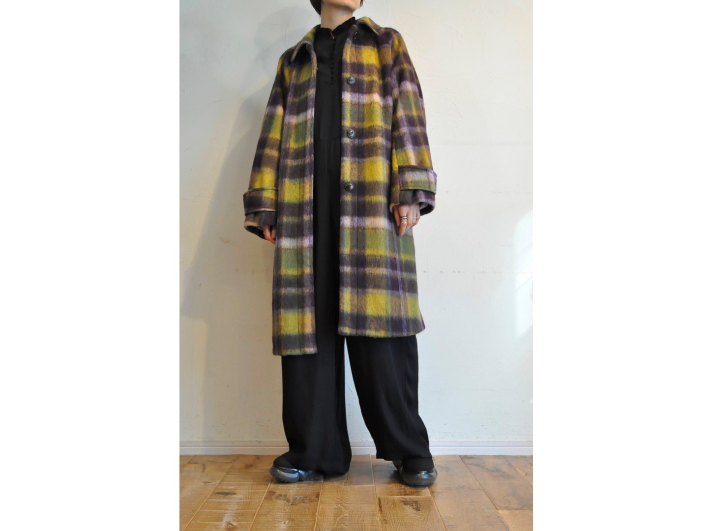 angelina】knit check coat /【アンジェリーナ】ニットチェックコート