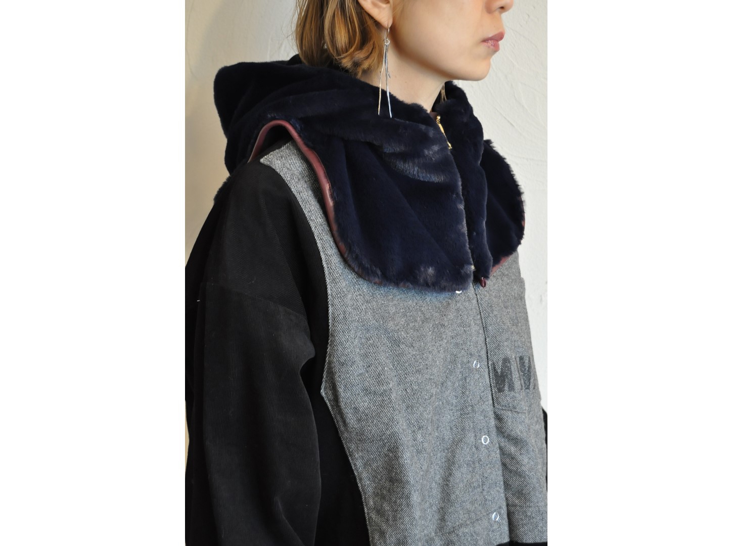 REHERSALL 】ファーフードカラー NVY (WG1034)
