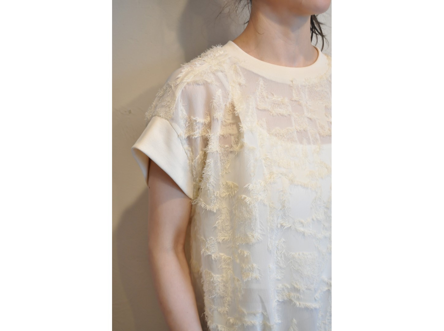 アンジェリーナ カットジャガードキャップスリーブプルオーバー angelina】cut jacquard cap sleeve pullover /【アンジェリーナ