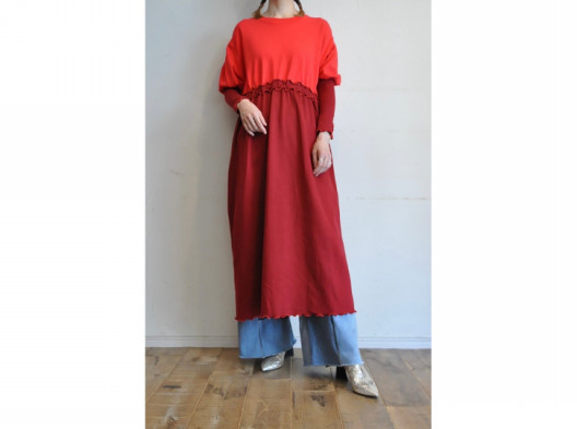 RehersalL】puff sleeve sweat onepiece /【リハーズオール 
