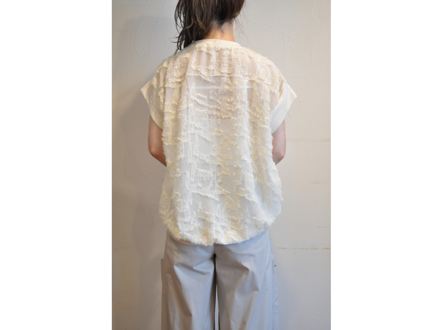 アンジェリーナ カットジャガードキャップスリーブプルオーバー angelina】cut jacquard cap sleeve pullover /【アンジェリーナ