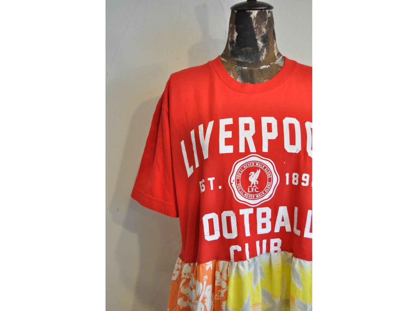 RehersalL リハーズオール Tシャツリメイクパッチワークワンピース RehersalL - RehersalL リハーズオール Tシャツリメイクパッチ