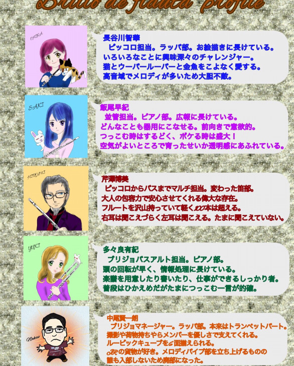 プロフィール フルートアンサンブル Brillo De Flauta プロフィール フルートアンサンブル Brillo De Flauta