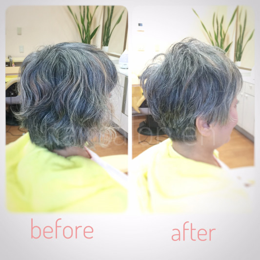 グレイヘアのショートスタイル Hairsalon En