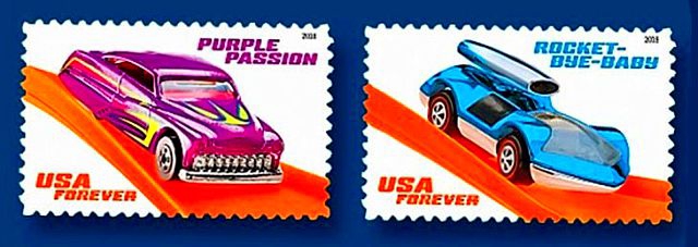 hot wheels 50th anniversary stamps